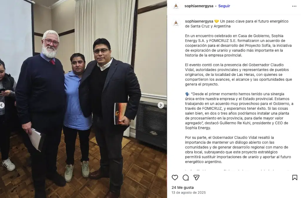 Sophia Energy (Costa) y Fomicruz (Vidal): socios comerciales, opositores políticos y acuerdo supra-partidario: hacer buenos negocios con los recursos naturales de Santa Cruz