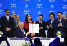 Trump lanzó el Consejo de la Paz en Davos junto a Javier Milei Trump lanzó el Consejo de la Paz en Davos junto a Javier Milei - Foto: Presidencia