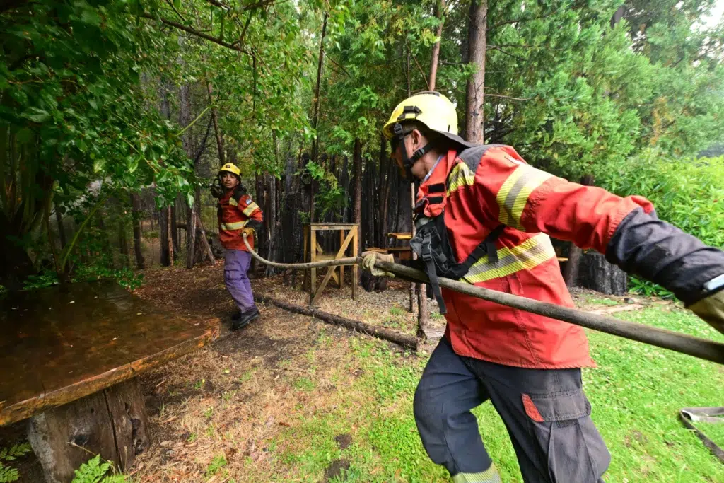 El fuego amenaza viviendas en Puerto Patriada pese al despliegue de 350 combatientes