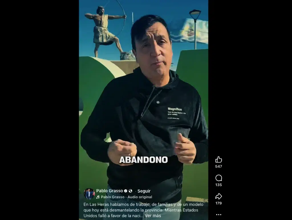 El Intendente de Río Gallegos Pablo Grasso en Las Heras