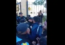 Policía de Chubut reprimió a docentes autoconvocados en Rawson Policía de Chubut reprimió a docentes autoconvocados en Rawson