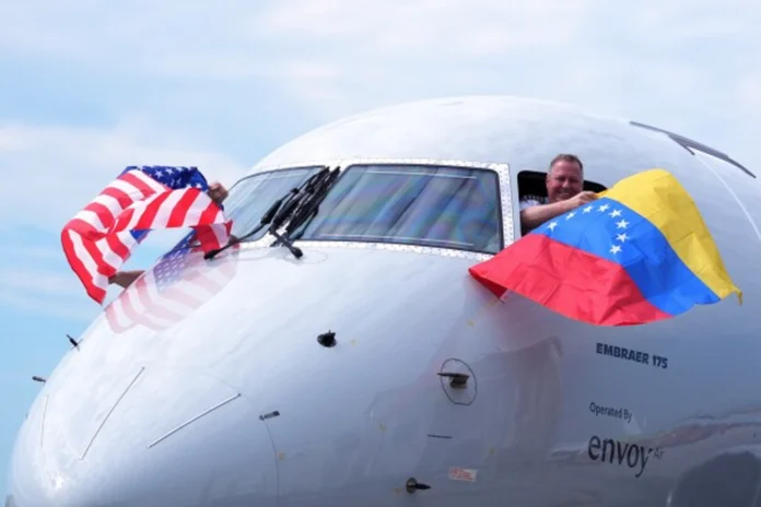 Venezuela y EE.UU. reanudan vuelos comerciales tras siete años