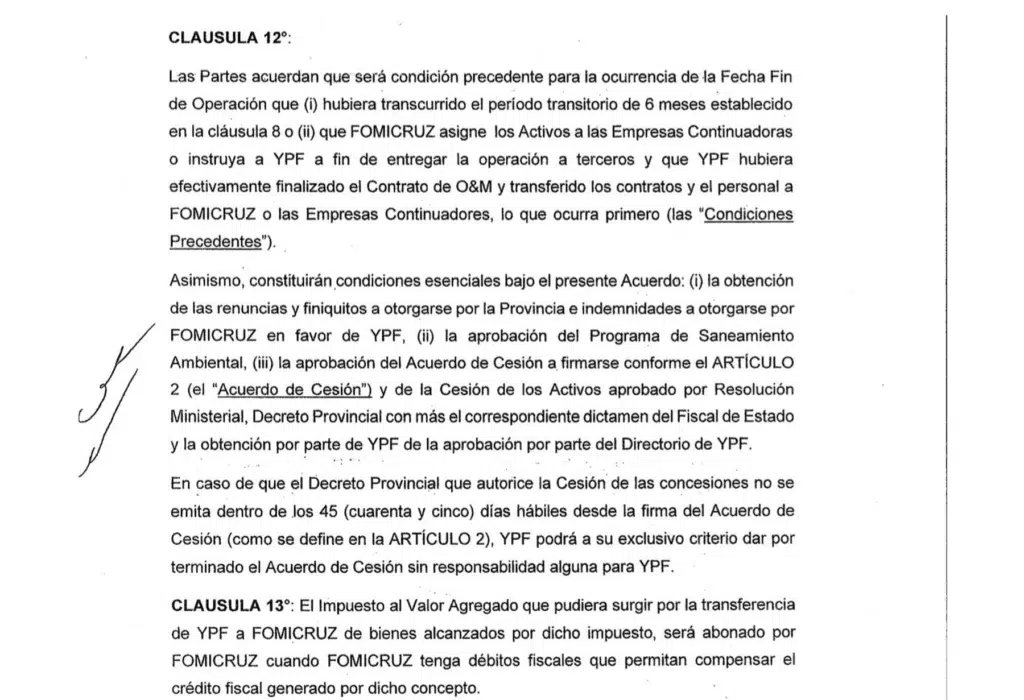 Claudio Vidal deja indemne a YPF de cualquier perjuicio en el tema ambiental. Por estos motivos sus cláusulas nunca fueron públicas