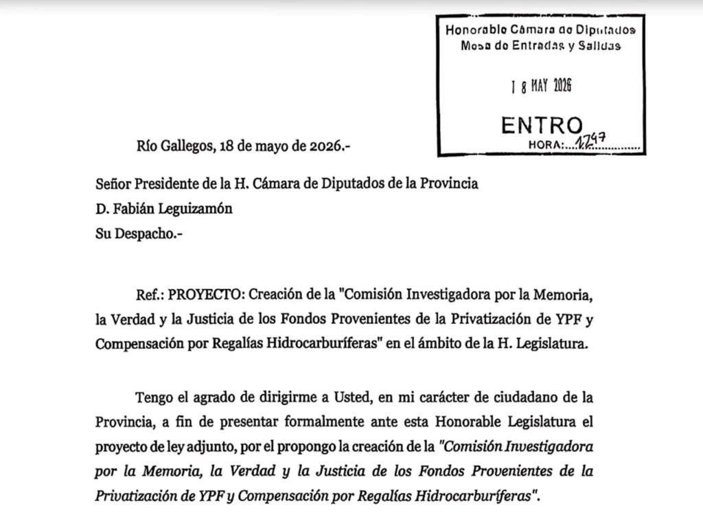 A 30 años de la desaparición de “los fondos de Santa Cruz” un ciudadano pide la creación de una Comisión investigadora