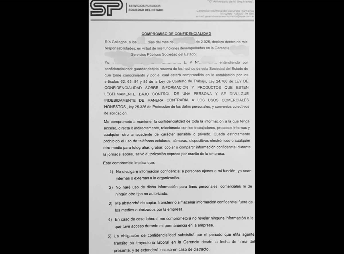 ¿Qué esconde SPSE?. El pacto de confidencialidad que obliga a los empleados a tapar los sospechosos manejos internos de la empresa
