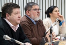 El ministro de Economía Ezequiel Verbes, la Ministra Elmiger y Pedro Luxen
