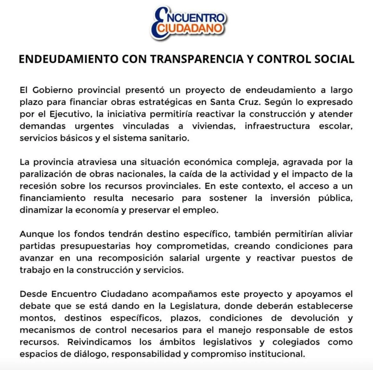 Encuentro Ciudadano y la deuda: cuando el pragmatismo le gana a los principios