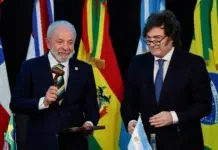 Javier Milei tildó de presidiario a Lula da Silva en televisión El presidente Javier Milei junto a Lula da Silva presidente de Brasil -