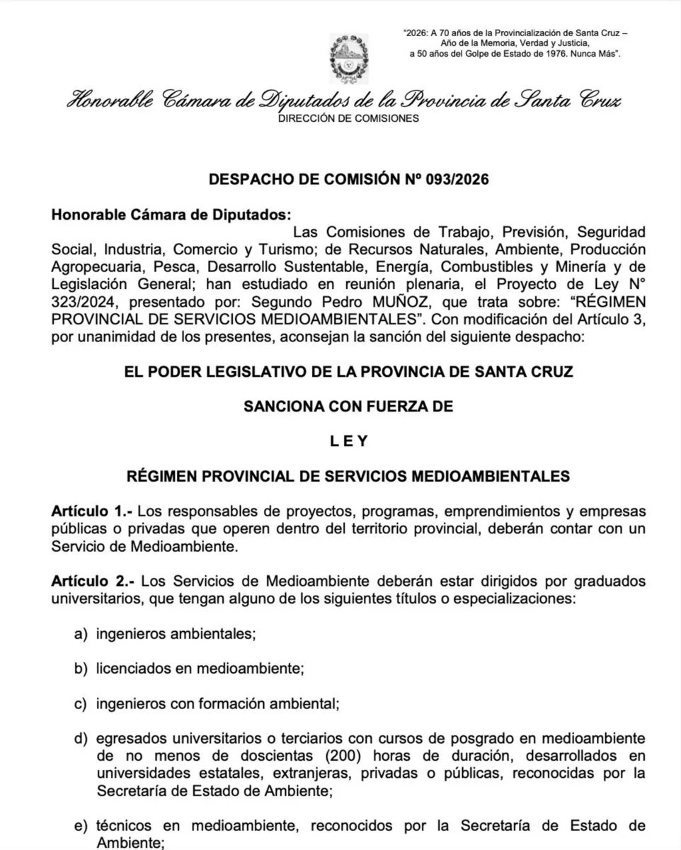 Está por aprobarse una ley que obligará a las operadoras mineras y petroleras a tener un “Servicio de Medioambiente” como control externo de cada actividad extractiva