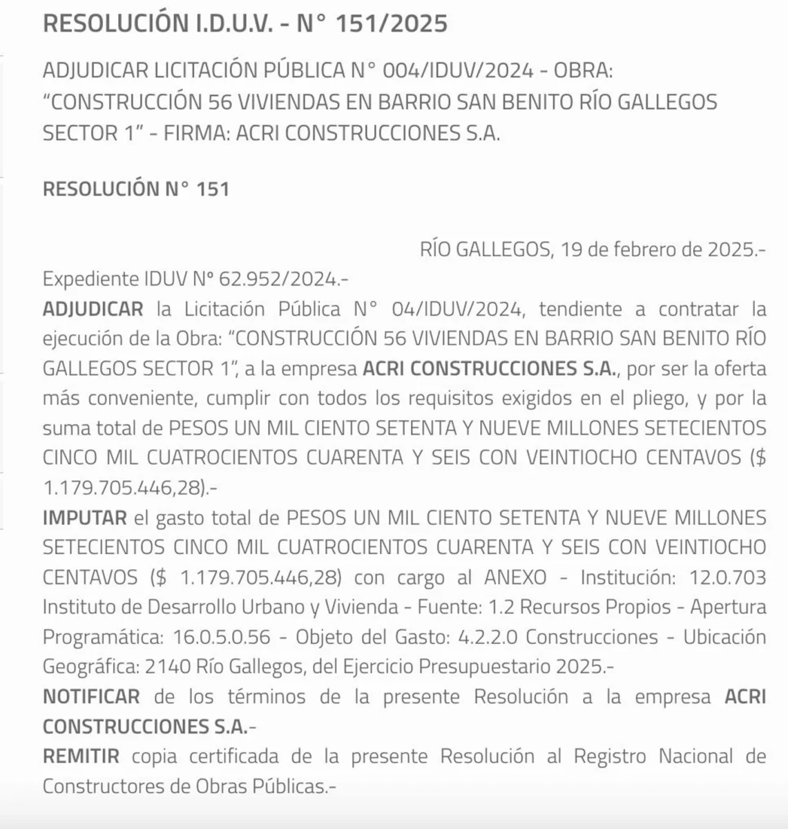 Las mismas empresas, los mismos fracasos. El IDUV de Claudio Vidal repite la matriz de la obra pública K y hunde las nuevas viviendas en Río Gallegos