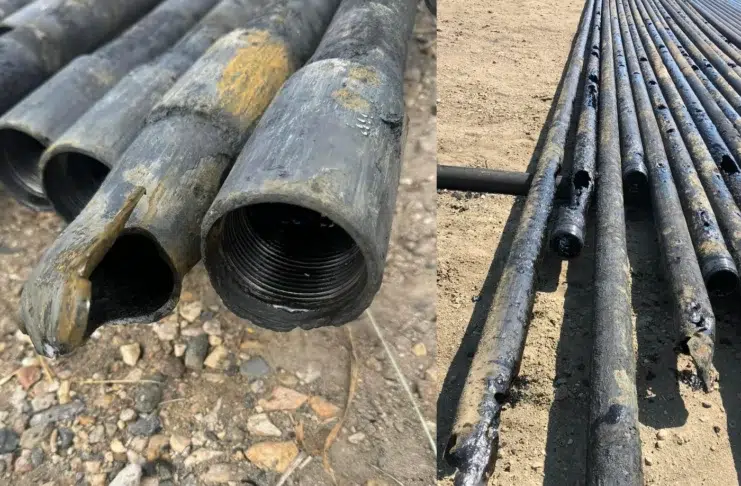 Así están los “tubing” que sacan de los pozos de YPF. Un verdadero desastre ambiental que nadie repara ni paga ante la ausencia de control estatal