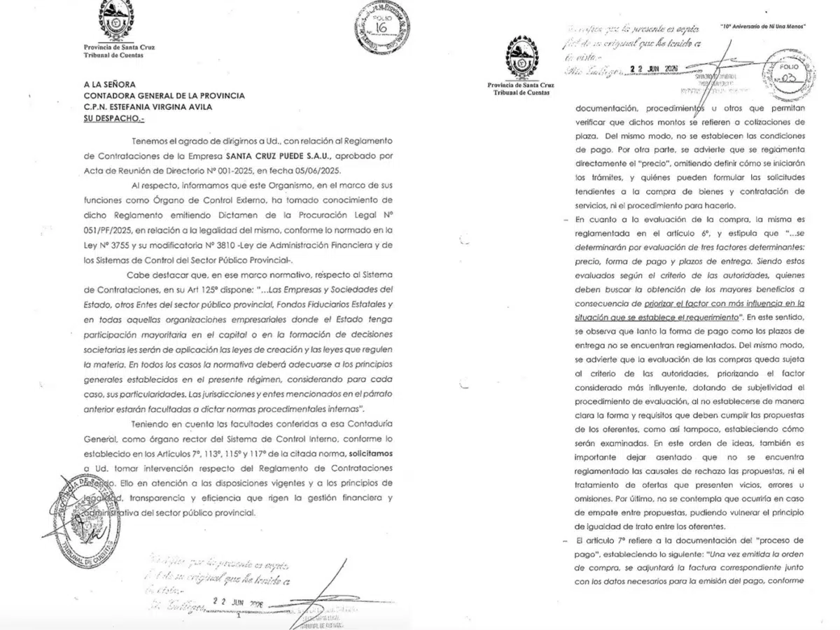 "Vago, impreciso e ilegal" así califica el lapidario dictamen de la Procuración al reglamento de "Santa Cruz Puede SAU". La trama (textual) que revelan las auditorías oficiales