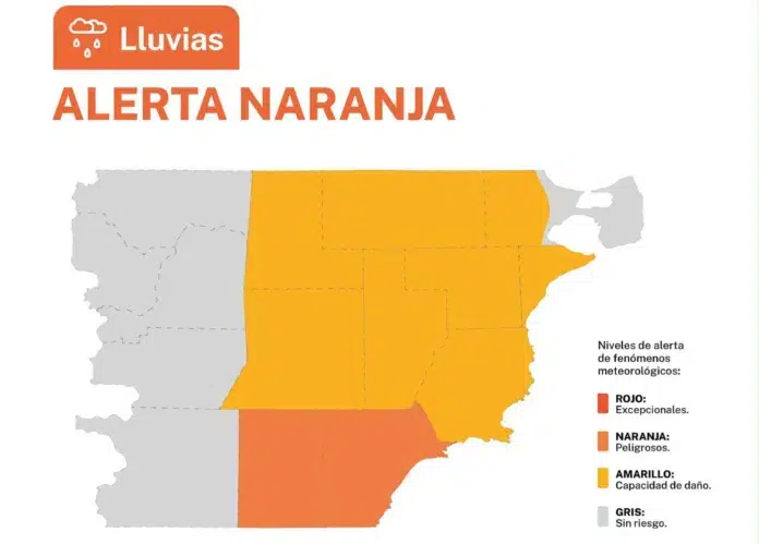 Gobierno del Chubut declaró alertas por lluvia y viento