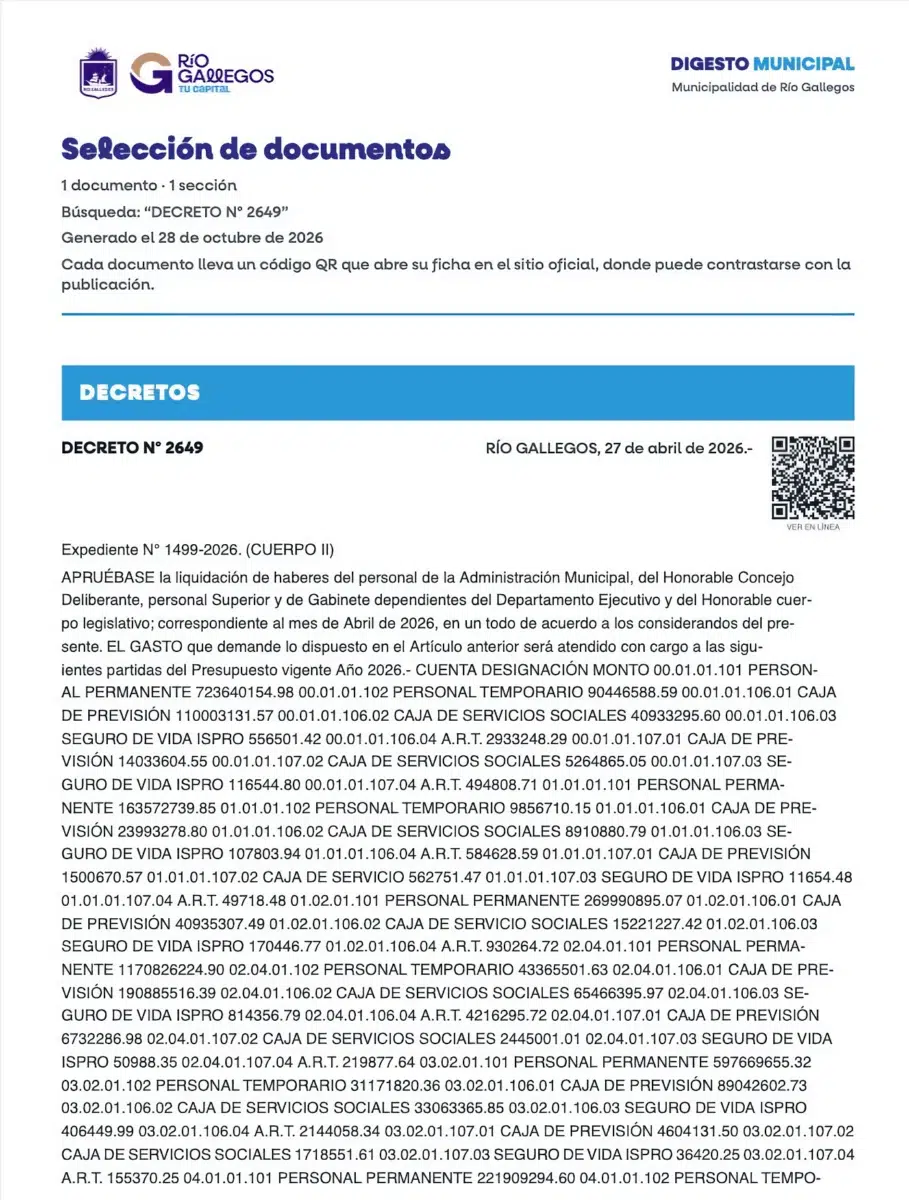 Más de $1.600 millones mensuales ¿Sin destino? en el municipio de Río Gallegos. El silencio cómplice ante la falta de aportes a las Cajas y sin ART contratada