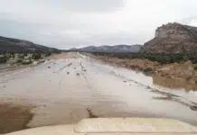 Chubut cerró tres rutas provinciales por tormentas Chubut cerró tres rutas provinciales por tormentas