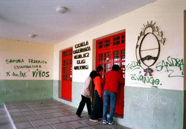 Masacre en Patagones escuela Malvinas Argentinas. Aula donde se produjo el  episodio