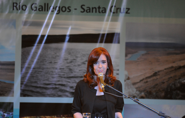 La Presidenta de la Nación en su discurso este mediodía en Río Gallegos - Foto: OPI Santa Cruz/Francisco Muñoz