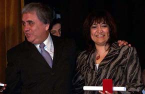 Adriana Reyes junto a Raúl Cantín